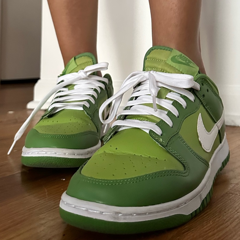 Nike Dunk Low Green Glow Sneakers | Lime Green White Dunks | Women’s Size 9 - Picture 2 of 6